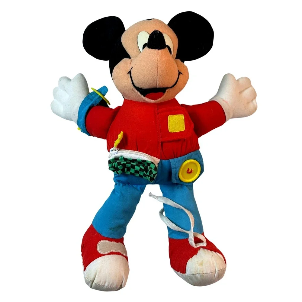 Vintage Disney Mickey Mouse Dress Up Learning Plush Toy